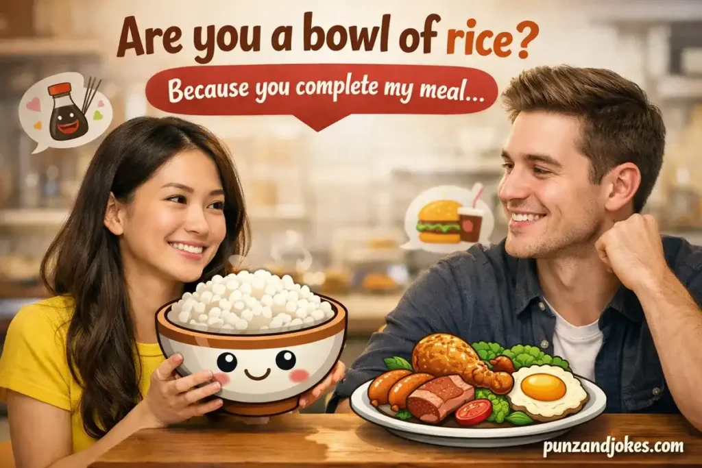 Are you a bowl of rice? because you complete my meal.