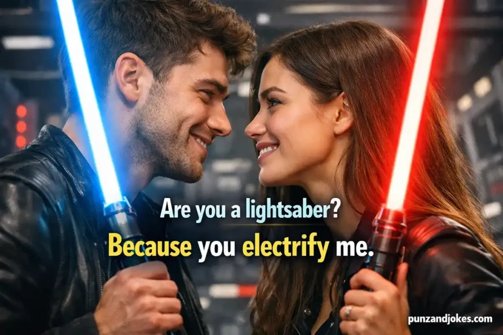 Are you a lightsaber? Because you electrify me.