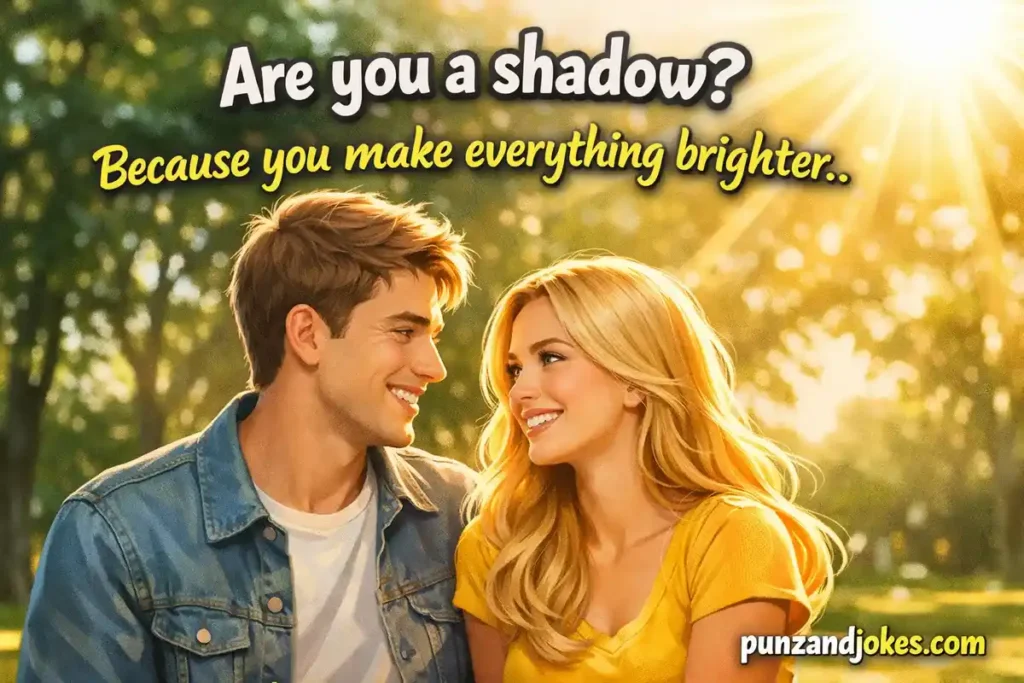 Are you a shadow? Because you make everything brighter.