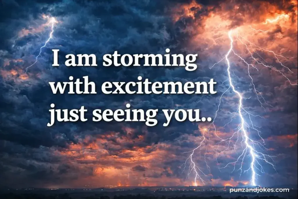 I am storming with excitement just seeing you.