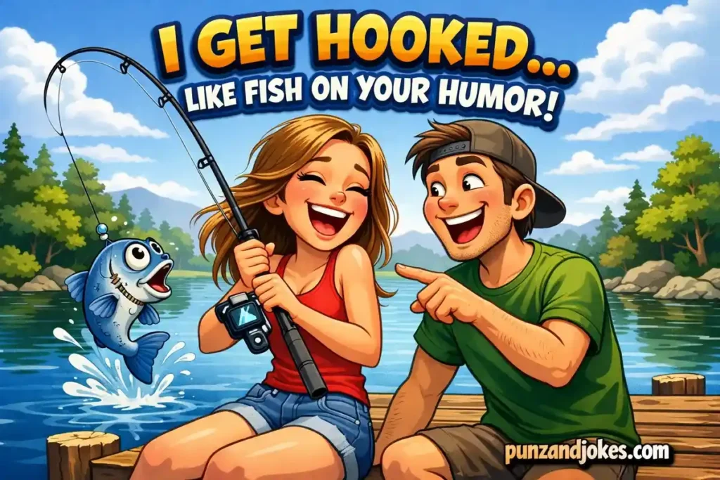 I get hooked like fish on your humor.