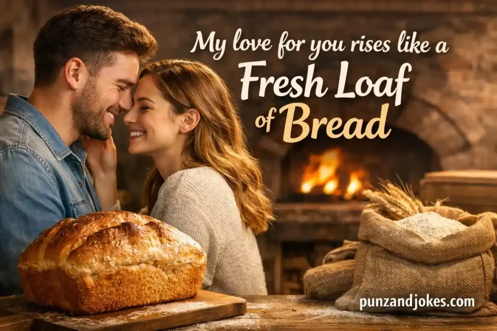 My love for you rises like a fresh loaf of bread.
