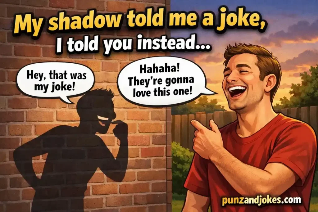 My shadow told me a joke, I told you instead.