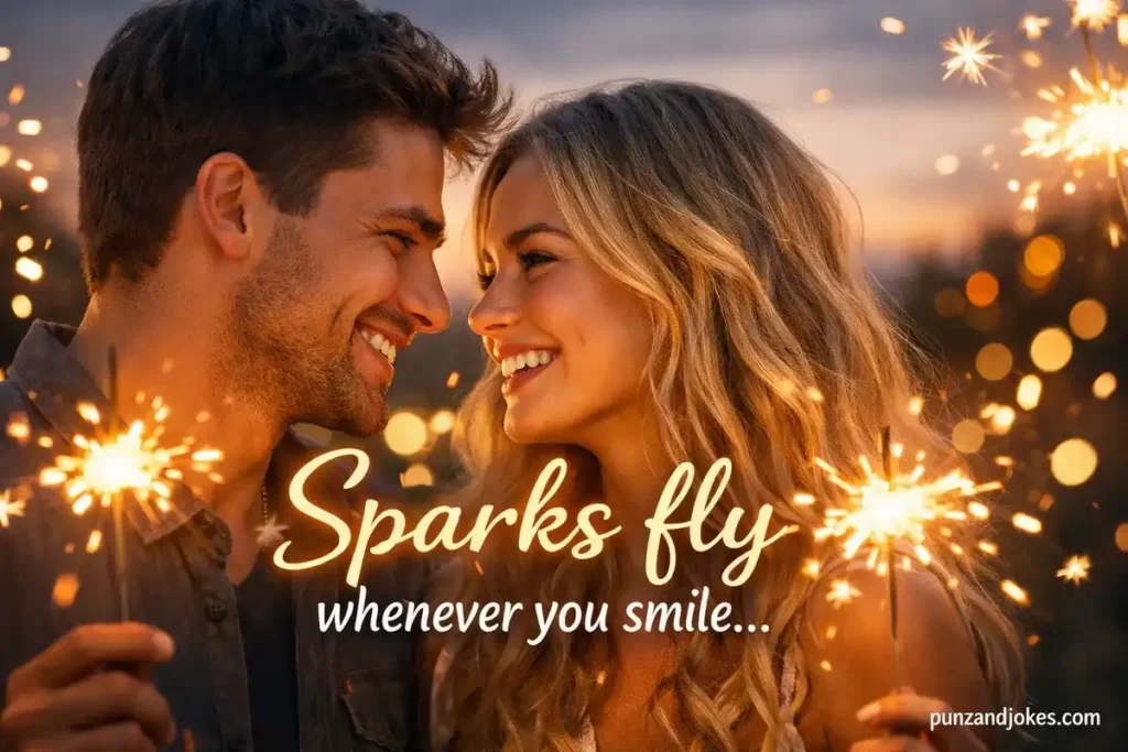 Sparks fly whenever you smile.