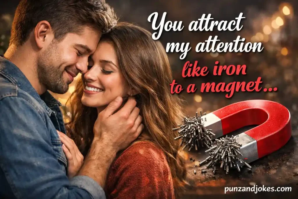 You attract my attention like iron to a magnet.