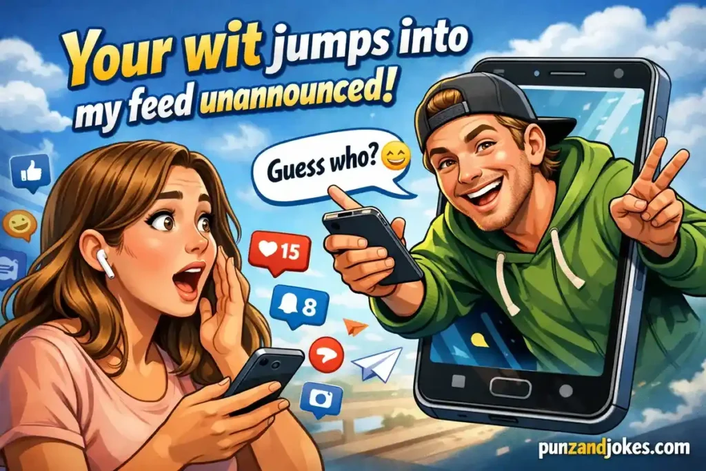 Your wit jumps into my feed unannounced.