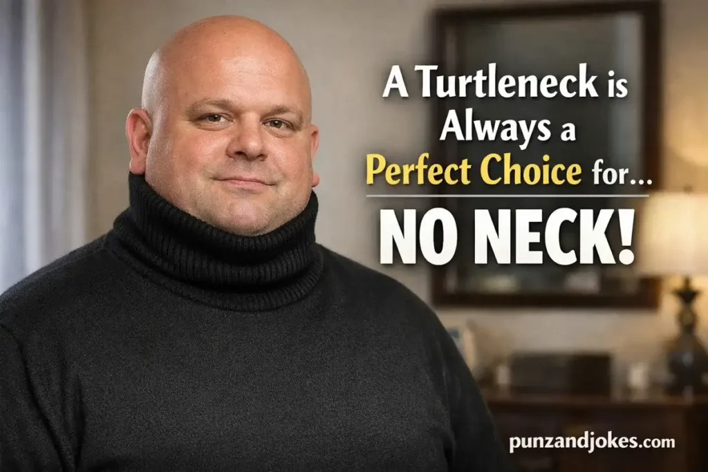 A turtleneck is always a perfect choice for No Neck.