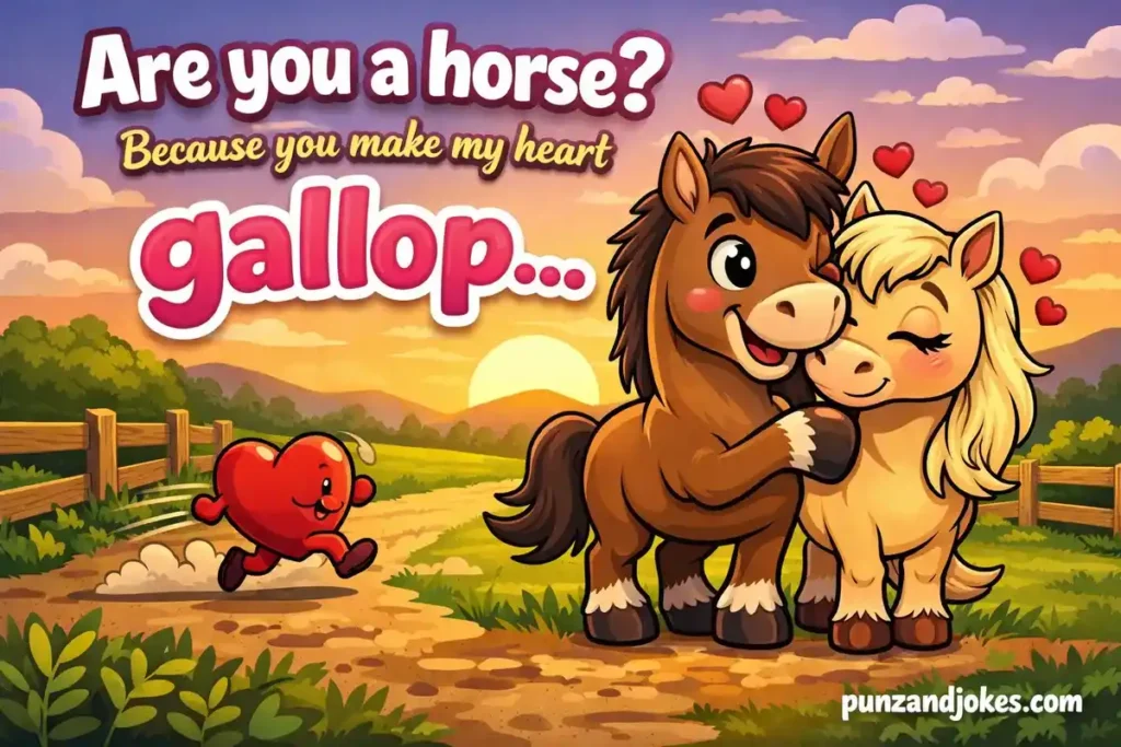 Are you a horse? Because you make my heart gallop.
