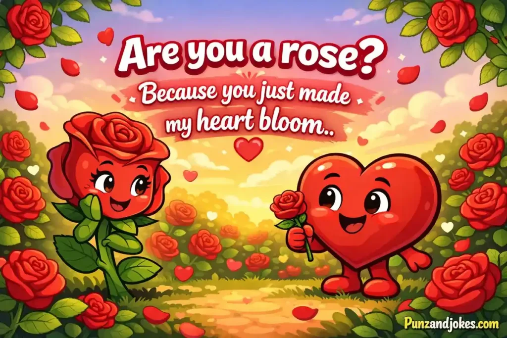 Are you a rose? Because you just made my heart bloom.