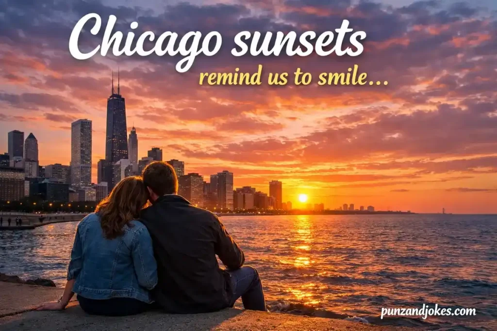 Chicago sunsets remind us to smile.