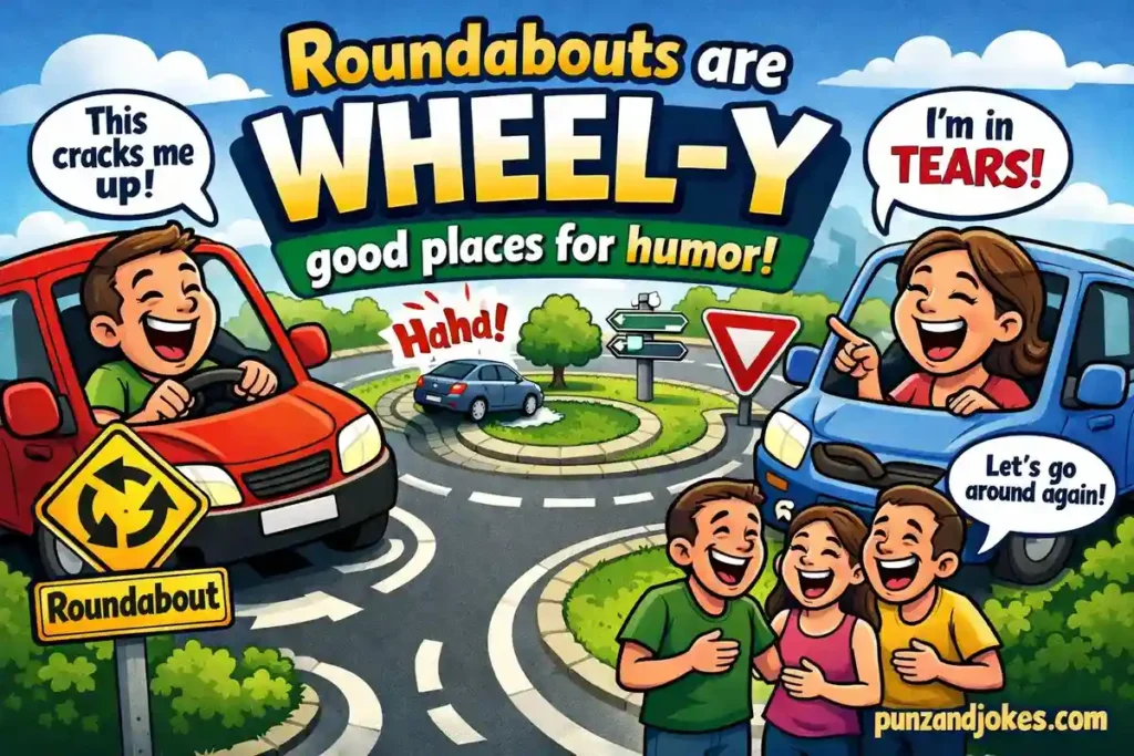 Roundabouts are wheel-y good places for humor.